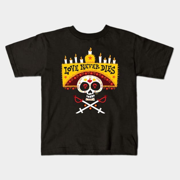 Muerte skull Love never Dies Kids T-Shirt by Wanderwolf10